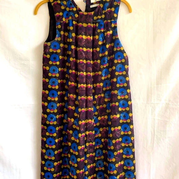 ANNA SUI for Target | Metallic Shimmer ✨️ Shift Mini Dress ~ Gossip Girl - Picture 1 of 11